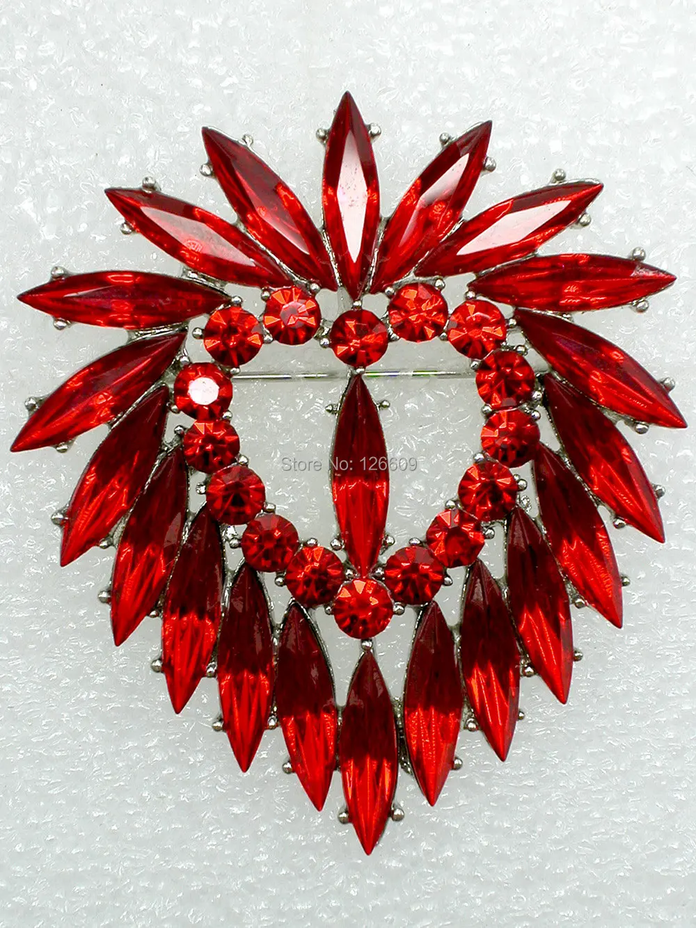 Jewelry gift red Rhinestone brooch Valentine's Day Crystal Love heart Brooches pins Fashion Costume brand Brooch pin C175 D1 | Украшения