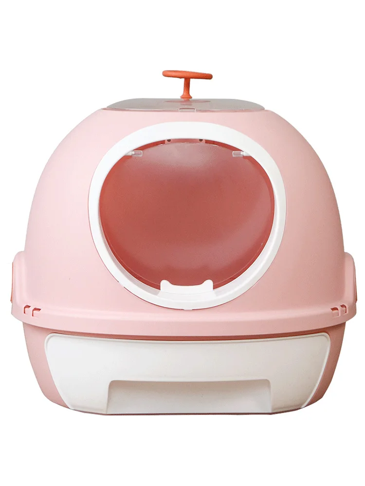 

Cat sand-basin fully enclosed large spattery-proof extra large cat supplies sand-bowl sash-proof cat toilet