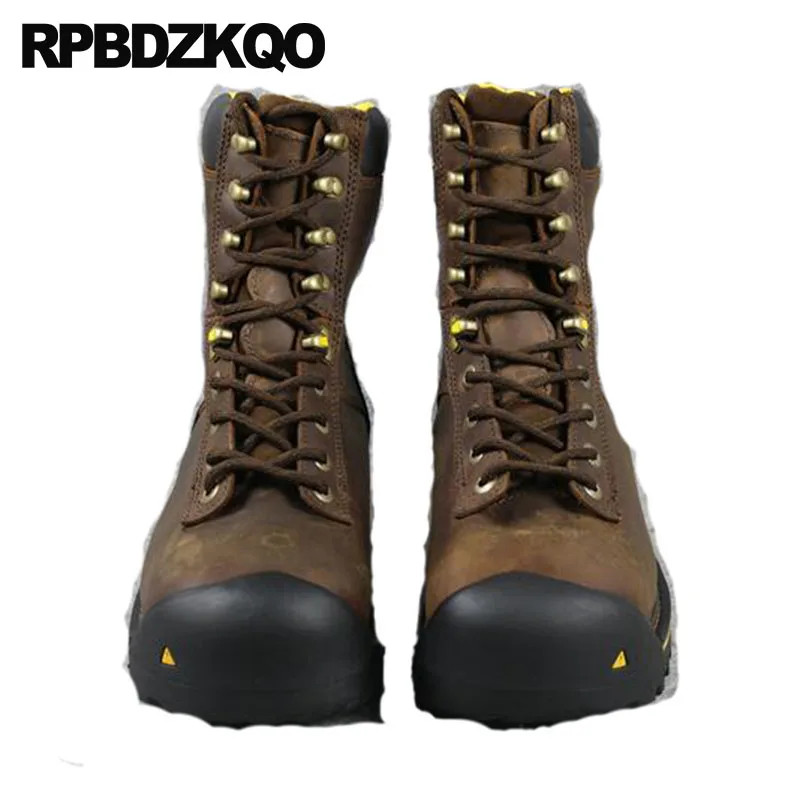 Working Durable High Sole Shoes Men Boots Safety Short Fall Full Grain