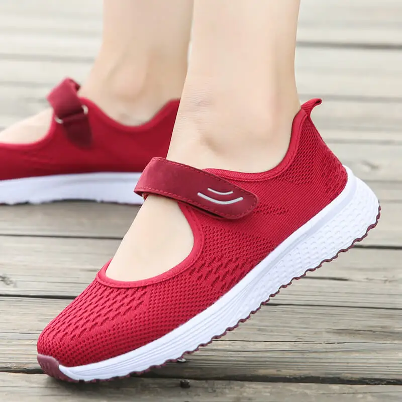 Acheter MWY Mode Respirant Femmes Vulcaniser Sneakers Confortable Volant tissus Printemps Casual Chaussures Femme Maille Plus La Taille Dames Chaussures