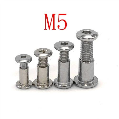 

5pcs Stainless steel hexagon socket head flat head furniture bolt clamp plate female nail link to knock plate