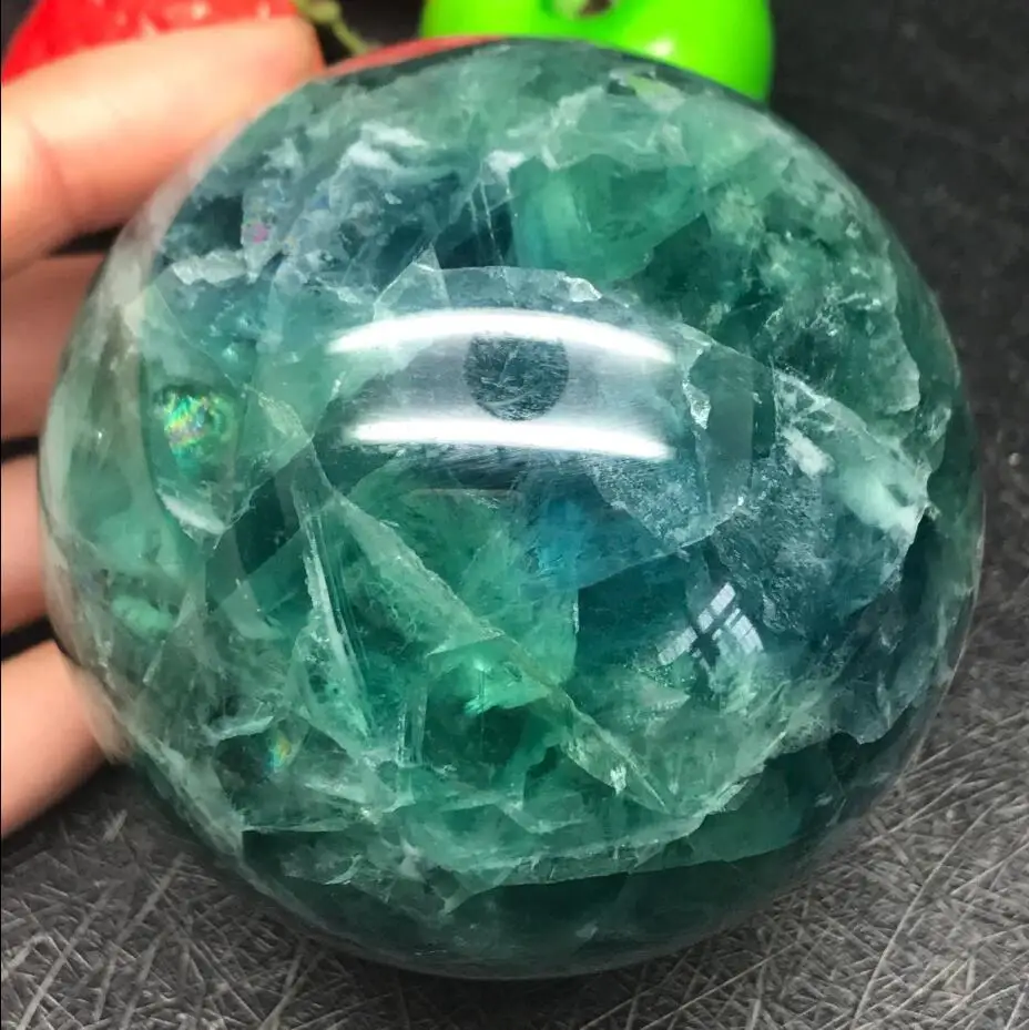 

5cm Natural Fluorite Quartz Crystal Sphere Ball Healing