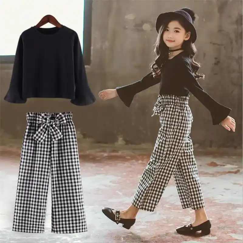 Black grid pants outfit Clearance
