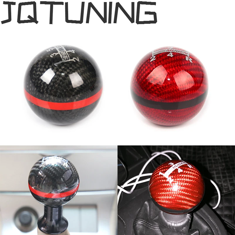 

Carbon Fiber MUGEN Power Gear Shift Knob Six Speed Manual Automatic Spherical Round Shift Knob For Honda Acura/TOYOTA/NISSAN