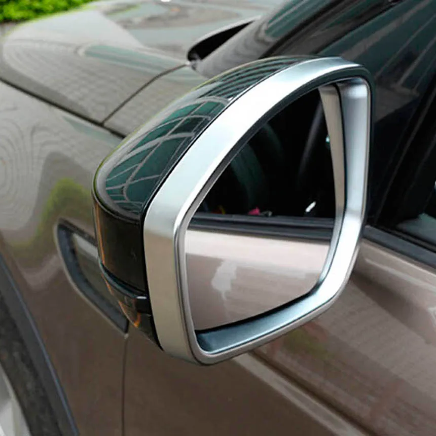 

Out side door wind rear view mirror rain cover eyebrow trim sticker for Jaguar Fpace F-pace Exterior Accessories