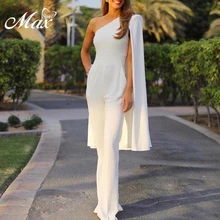 Max Spri Sexy One Shoulder Slash Neck Backless Full Length Women Bodysuits Elegant White Black Bodycon Women Jumpsuits 2019 Max Spri Sexy One Shoulder Slash Neck Backless Full Length Women Bodysuits Elegant White Black Bodycon Women Jumpsuits 2019