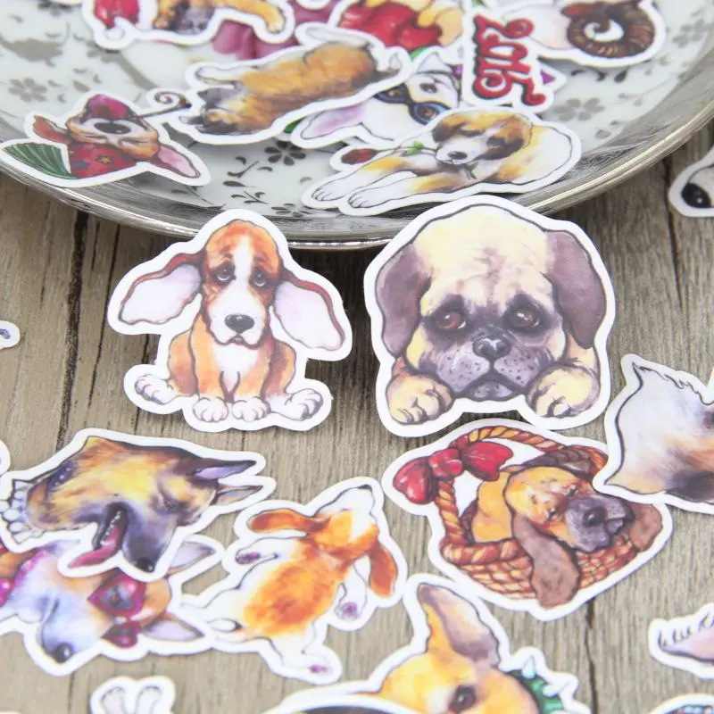 40pcs Self made Cute Dog Puppy Scrapbooking Stickers Decorative Sticker