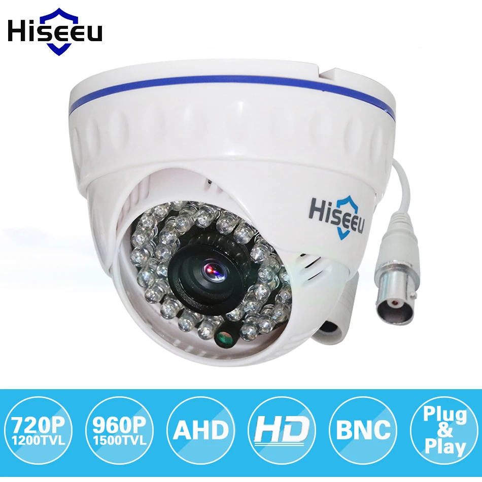 Hiseeu AHDM 720P IR Mini Dome Analog AHD CCTV Camera  indoor IR CUT Night Vision HD Security Cam Surveillance Camera 1MP