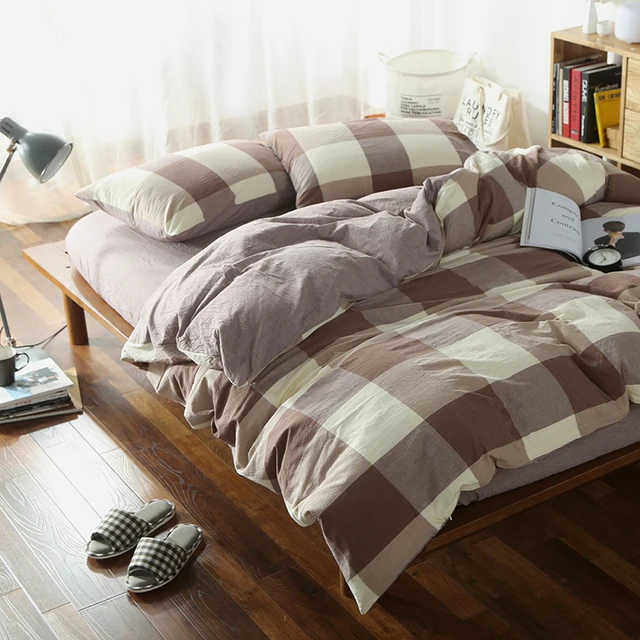 brief brown light tan beige stripes linens bedding sets 100 washed tan sheet set