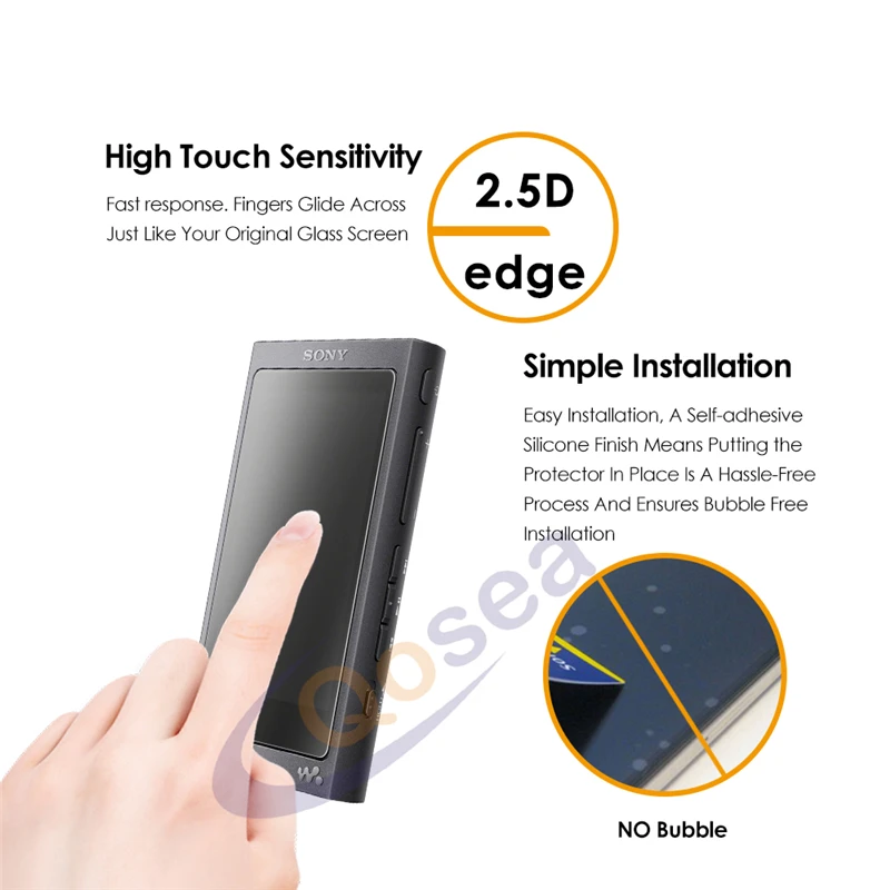 Защитная пленка Qosea для Sony Walkman 9H прозрачная Взрывозащищенная закаленное стекло с