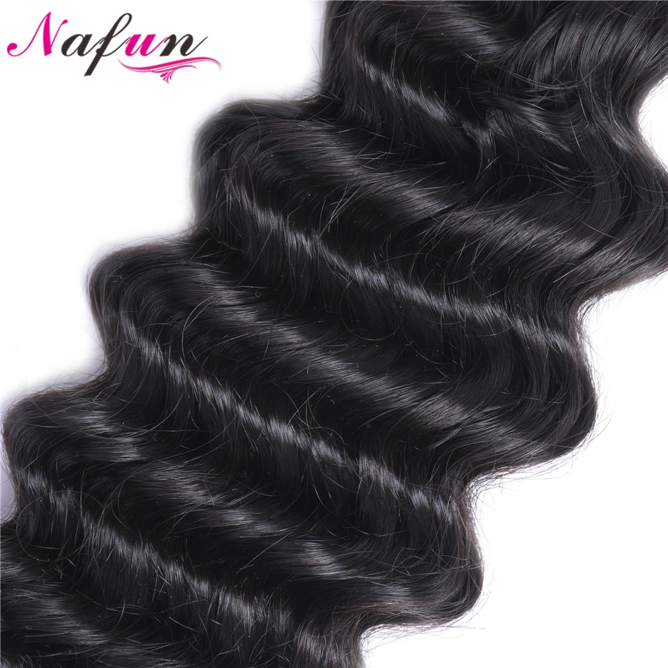 NAFUN волосы глубокая волна человеческие волосы пучки естественных цветов перуанские пучки волос не Реми волосы для наращивания