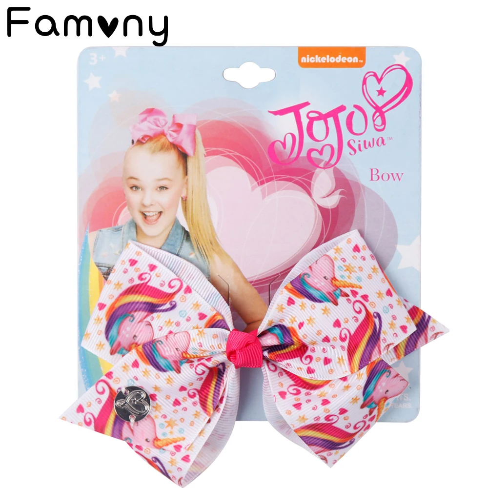 

5'' Hair Bows Rainbow Printed Hair Bows Grosgrain Ribbon Hairpins Handmade Bowknot Girls Princess Party Hair Accessories