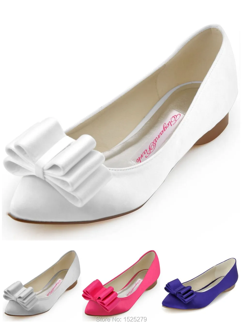 Fc1406 White Blue Pink Ivory Lady Bridal Flats Heel Bow Closed Fc1406 White Blue Pink Ivory Lady Bridal Flats Heel Bow Closed Pointy Toe Comfort Satin Bridesmaid Women Bride Wedding Shoes In S From On