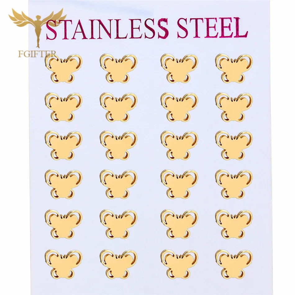 

Wholesale Custom Brand Stainless Steel Stud Earrings 12 Pairs Lot