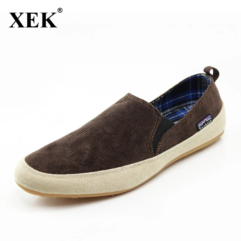 

XEK New men casual shoes 2018 man spring autumn Loafers England Leisure Fashion Zapato Breathable Slip on flats WFQ105