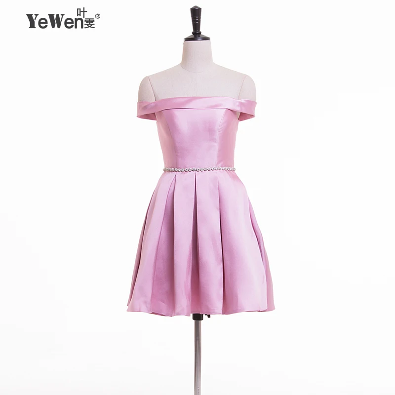 In stock cocktail dresses Pink Satin Formal Party Cocktail