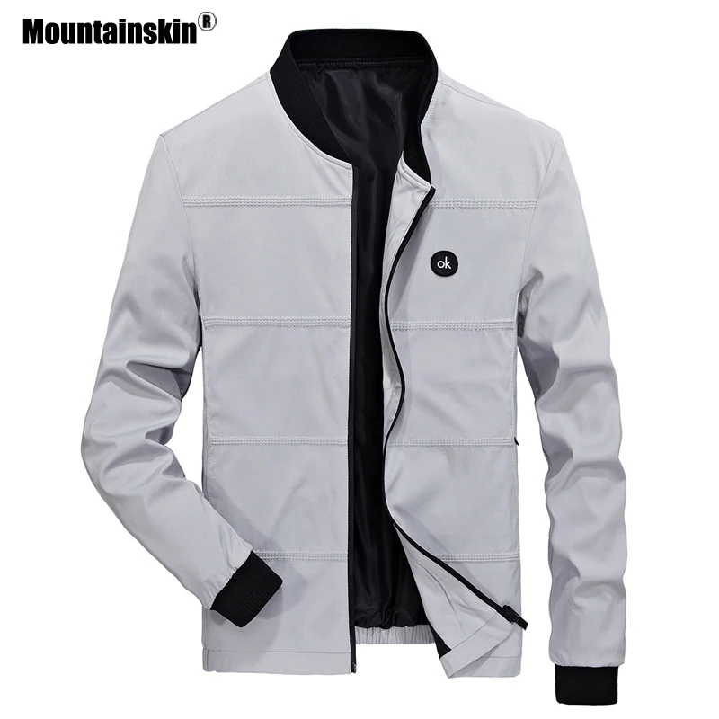 remarkable  Mountainskin Spring Jackets Mens Pilot Bomber Jacket Male Fashion Baseball Hip Hop Coats Slim Fit C