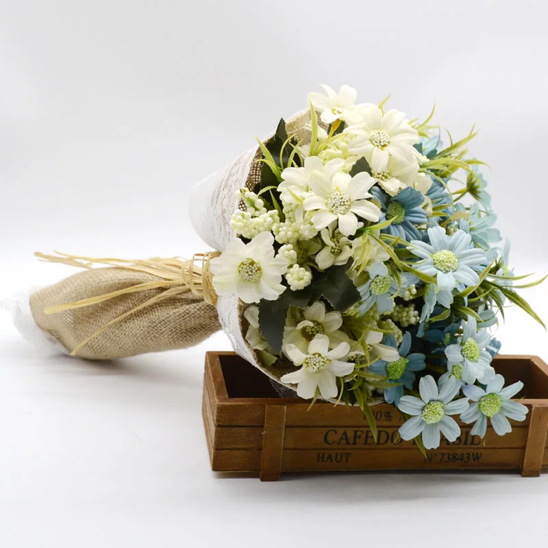 Elegant Bridal Bouquet three Color Daisy Flower Simulation The daisy