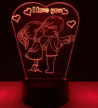 

Romantic 3D Love Letter LED 7 Colors RGB Led Night Light Table Lamp for Bedroom Bedside Decor Wedding Party Valentine Day