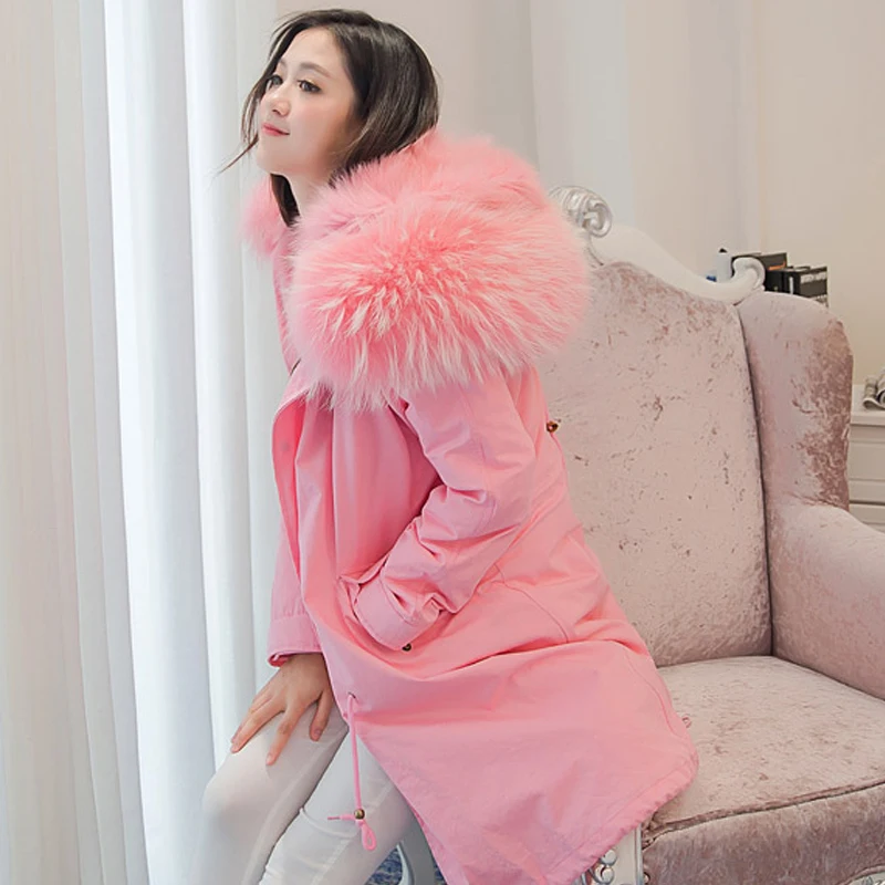 Winter Coat Women 2016 Real Fox Fur Linner Down Parka With Large Natural Raccoon Fur Collar Womens Winter Jackets And Coats