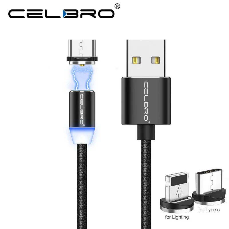 1 м 2 Магнитный usb кабель для зарядки Micro type C samsung Разъем USB Мобильный зарядного
