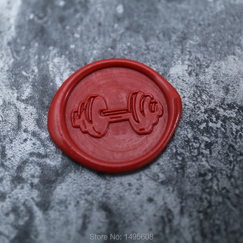 

Dumbbell Wax Seal Stamp/fitness party invitation Seal/lift weighting Wax Stamp gift set