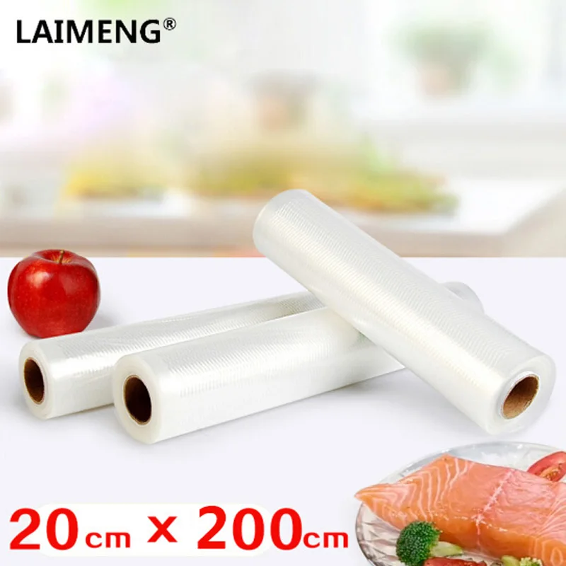 LAIMENG вакуумные сумки для вакуумной упаковки лучшее качество 3 рулона 20*200 см