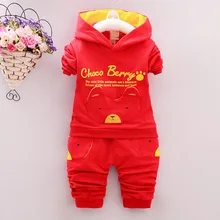 2016 nouveau automne mode bébé vêtements ensembles de dessin animé à capuchon veste + pantalon costume pour infantile chilren garçons filles pull vêtements
