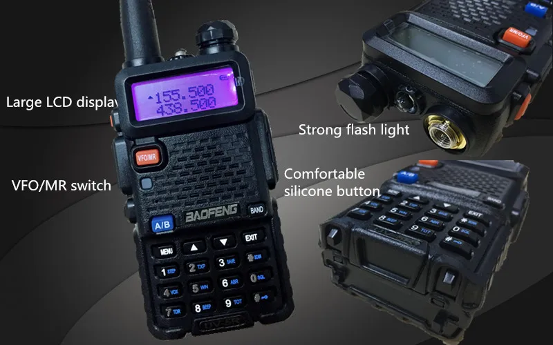 Baofeng UV-5R Радио Walkie Talkie UHF, Портативный Полиция Сканер радио Intercome HF трансивер баофенг 5R UV5R