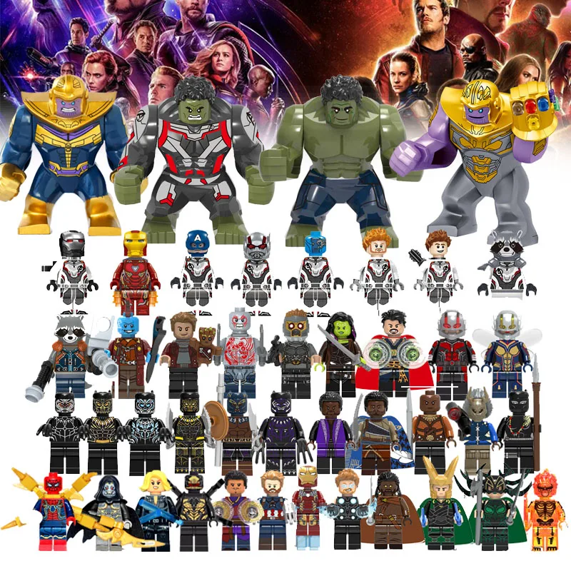 

Super Heroes Building Blocks Legoings Avengers Endgame Thanos Hulk Figures Sets Legoings marvel Brick Dolls Toys for Children