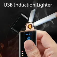 Двухсторонняя огненная беспламенная зажигалка с аркой для сигарет USB зарядка плазменная электрическая зажигалка Вольфрамовая проволока турбо Зажигалка электронные подарки