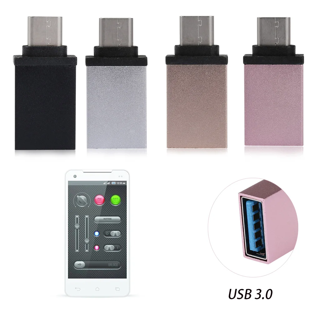 Мини-адаптер type C к USB-A 3,0 Женский конвертер OTG USB C 3,1 для Mac Nexus 5X6 P папа-мама USB-C 3,1 OTG адаптер