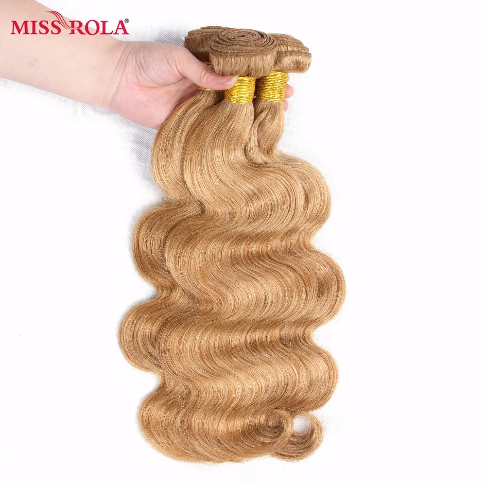 Miss Rola Hair Pre-colord Malaysian Body Wave Hair Weaving 3 Bundles With Closure #27 Color 100% Human Non-Remy Hair Extensions Miss Rola Hair Pre-colord Malaysian Body Wave Hair Weaving 3 Bundles With Closure #27 Color 100% Human Non-Remy Hair Extensions