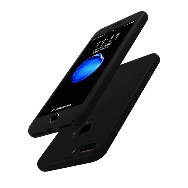 Модный 360 Полный корпус мягкий силиконовый защитный чехол для iPhone 11 Pro X XR XS Max чехол для iPhone 6 6S 7 8 Plus 5 5S чехол для телефона - Цвет: hei