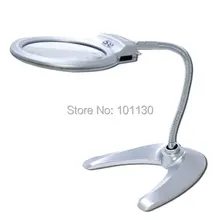 Популярный Настольный металлический шланг лупа с подсветкой помогает ручная Лупа Стекло с двумя светодиодный свет MG4B-8