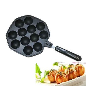 

1PC 12 Cavities Aluminum Alloy Takoyaki Pan Takoyaki Maker Octopus Small Balls Baking Pan Home Cooking Tools LB 513