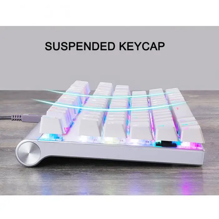 87 клавиш механическая клавиатура Многоцветный RGB подсветка USB Проводная игровая клавиатура NK-Shopping