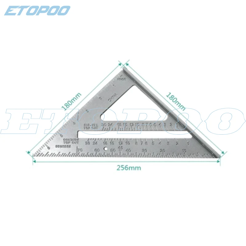1 шт. " /180 мм 45 градусов Алюминиевый сплав квадратный угол треугольная линейка, измерительный инструмент деревообрабатывающие инструменты