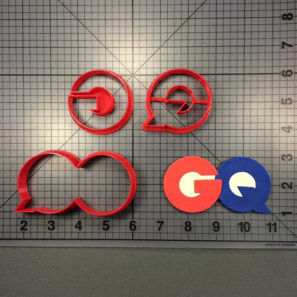 

Magizine GQ Logo Cookie Cutter Made 3D Printed Fondant Cupcake Top Biscuit Cutter Set Cake Decorating Tools Fondant Cutter