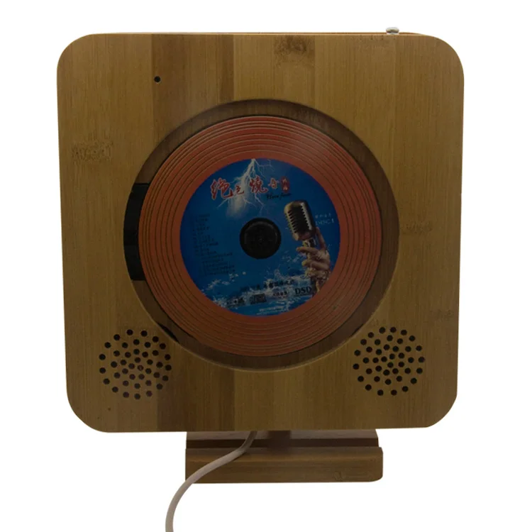 

New Bamboo Touch Key In Wall Mounted CD Player Support CD, Blue Tooth, FM Radio MP3, USB, 3.5mm Stereo Audio Out,