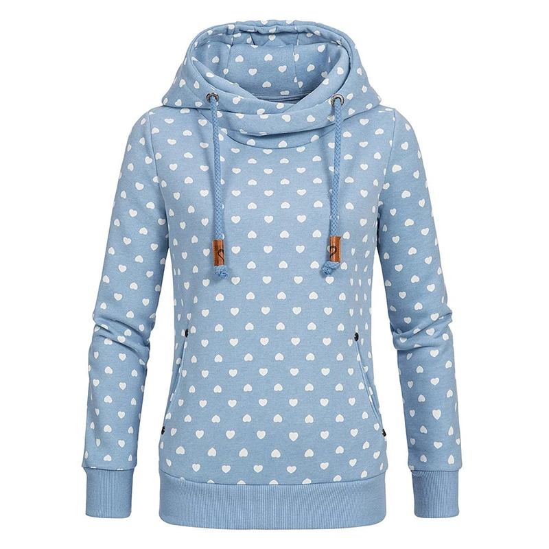 

2018 European American Women's Long-sleeved Printing Loose Hooded Sweatshirt Autumn Winter Plus Velvet Thicken Hoodies Women