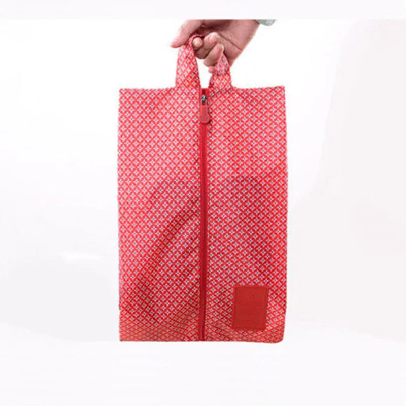 Нейлоновая водонепроницаемая сумка для обуви дорожная сумка для хранения пыли Прачечная косметичка Органайзер на ручке, с молнией сетки чехлы для обуви Органайзер - Цвет: Красный