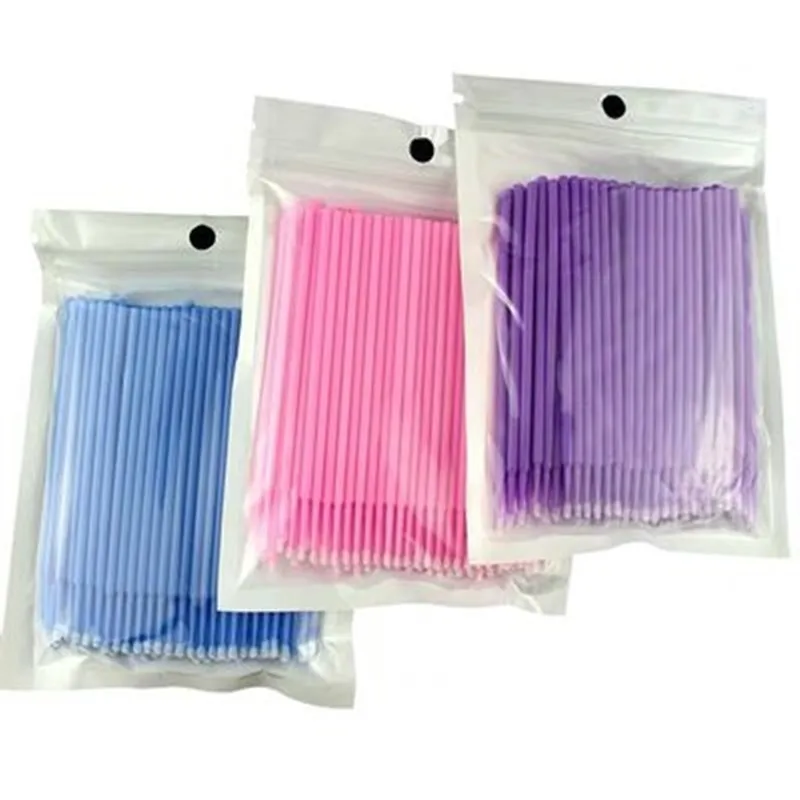 100pcs/bag Eyelash Extension Makeup Brushes Cleaning Swab Swabs | Красота и здоровье