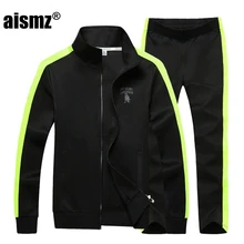 Aismz спортивный костюм Мужская s одежда Осенняя мода жира размера плюс 7XL 8XL 9XL Спортивная одежда Мужская толстовка на молнии куртка+ брюки спортивный костюм