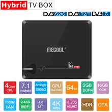 MECOOL KI PRO Android 7,1 ТВ Box Amlogic S905D Quad-Core DVB-T2 DVB-S2 DVB-C 2G DDR4 16G Декодер каналов кабельного телевидения 4 K Bluetooth4.1 2,4/5G Wi-Fi
