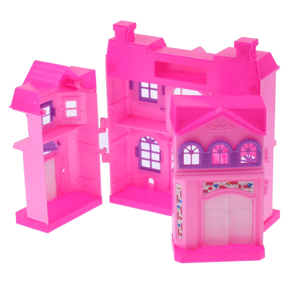 2 Storey Doll Mini Villa Dream House for Doll Kids Pretend Play Toy Dollhouse Furniture Set For Baby Doll Couch Doll House