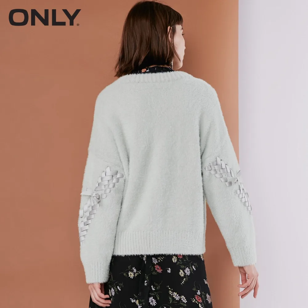 Skup Tylko damski zimowy nowy długi, aksamitny sweter z okrągłym dekoltem krawat długi, aksamitny dzianinowy | 118313559