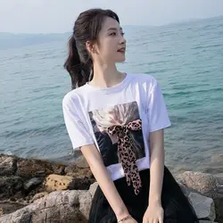 2019 летняя новая женская футболка с короткими рукавами в Корейском стиле