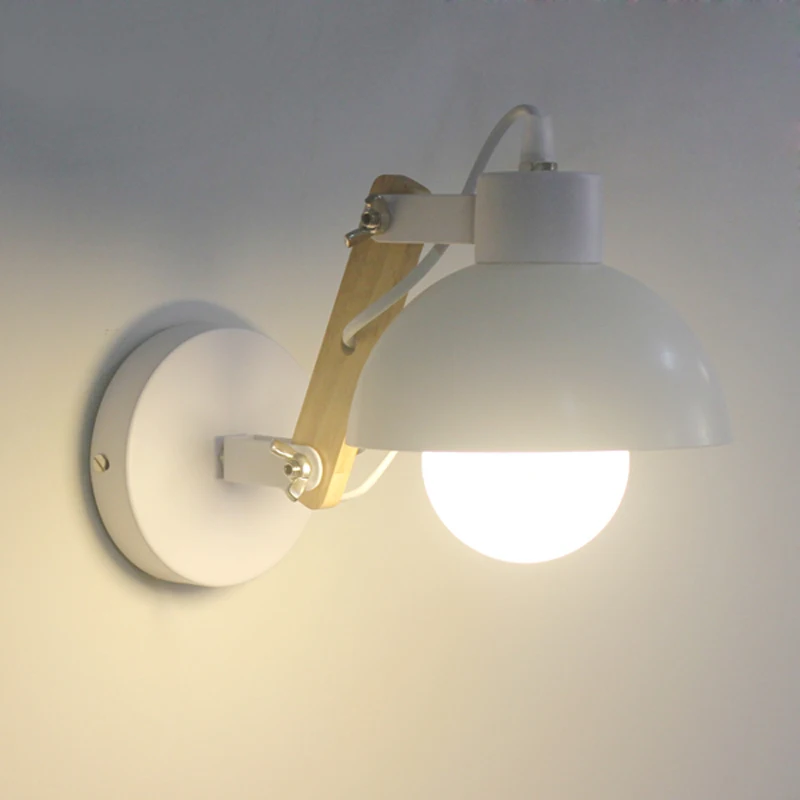 

The living room bedroom aisle lamps wall lamp creative modern minimalist wood spider wall lamp with adjustable arm