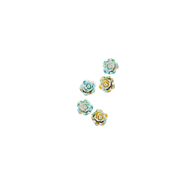 Mtssii 5 шт./лот 3D дизайн ногтей украшения цветы дизайн 2 цвета блестящие наконечники ювелирные изделия аксессуары из смолы шпильки для ногтей - Цвет: M08549
